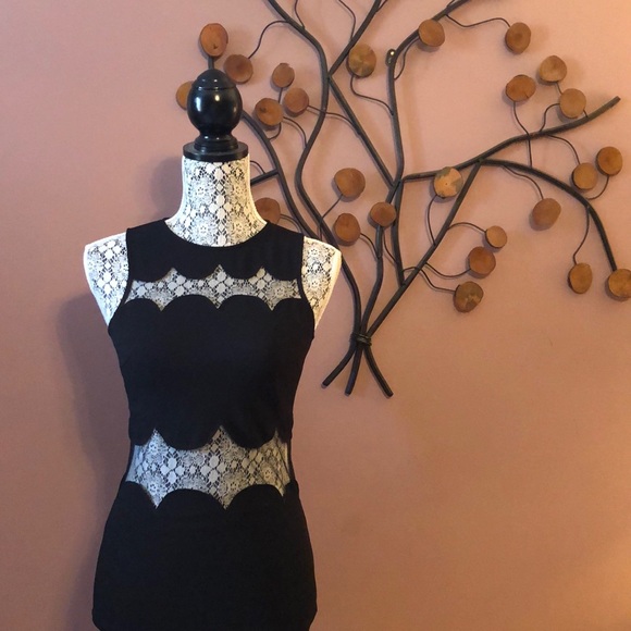 [MISSGUIDED] Black Dress See-Through Panels Size 6 - Picture 2 of 5